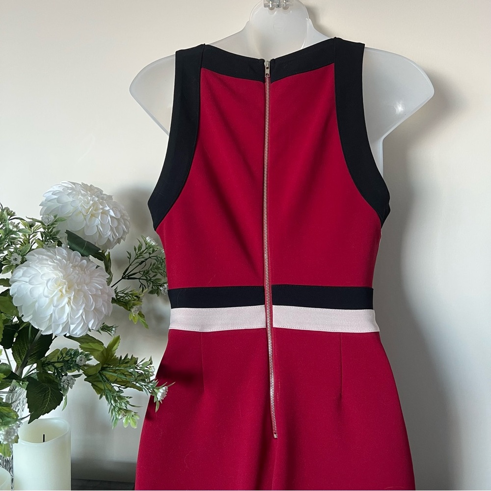 Red/black/beige pin-up style midi dress - Picture 8 of 12